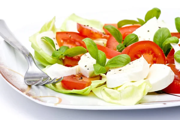 Sallad Med Mozzarella Och Tomater — Stockfoto