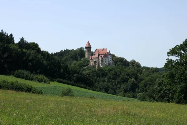 Malebný Pohled Majestátní Středověkou Architekturu — Stock fotografie