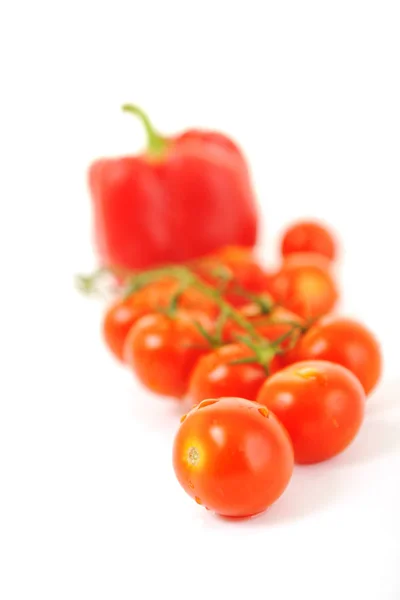 Red Tomato Paprika Vegetable Isolated White Background — Stock Photo, Image