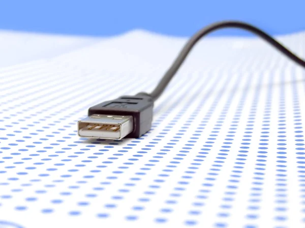 Usb Kabel Auf Gepunktetem Hintergrund — Stockfoto