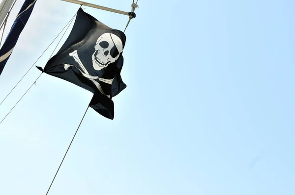 Bandera Pirata Bordo — Foto de Stock