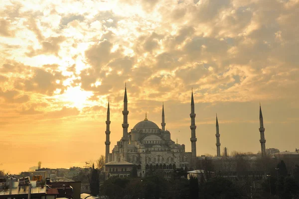 Beautiful Old Mosque Istambul Sunset — Stock Photo, Image