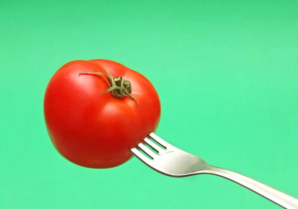 Färsk Tomat Gaffel — Stockfoto