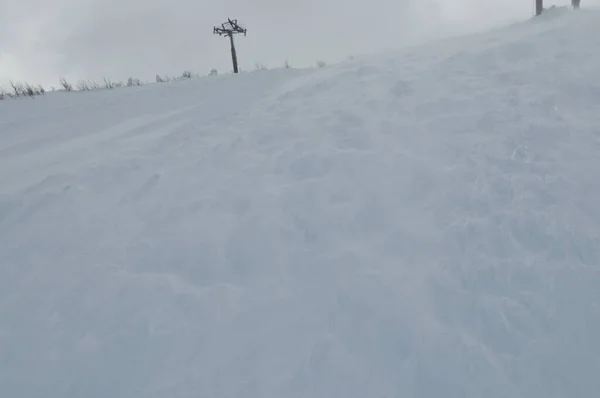 Bela Paisagem Temporada Inverno Com Neve Gelada Ventos Fortes — Fotografia de Stock