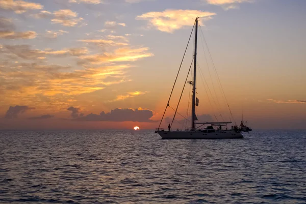 Veleiros Ancoragem Bequia Mar Caribenho — Fotografia de Stock