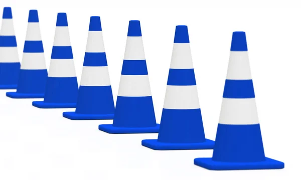 Construction Pylons Warning Cone Blue — Stock Photo, Image