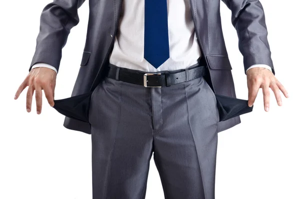 Businessman Empty Pockets — Stock Photo, Image