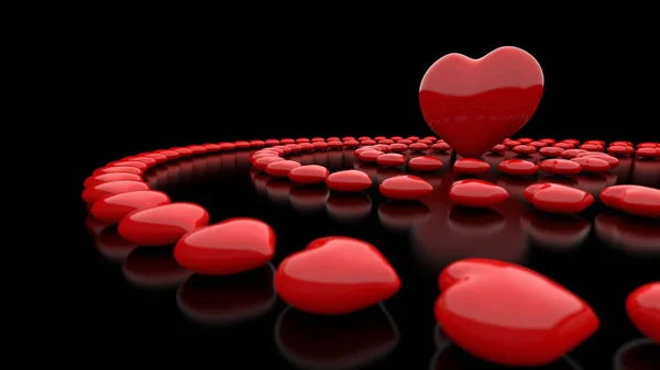 Heart Circles Red Black — Stock Photo, Image
