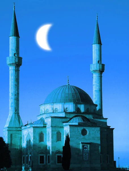 Moskee Met Twee Minaretten Baku Azerbeidzjan — Stockfoto