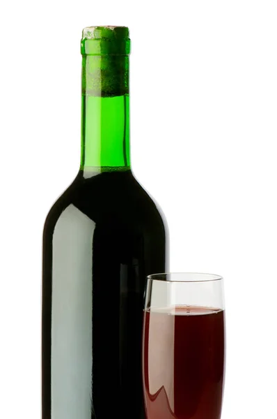 Bottle Wine Glass Reflective Background — Stock Photo, Image