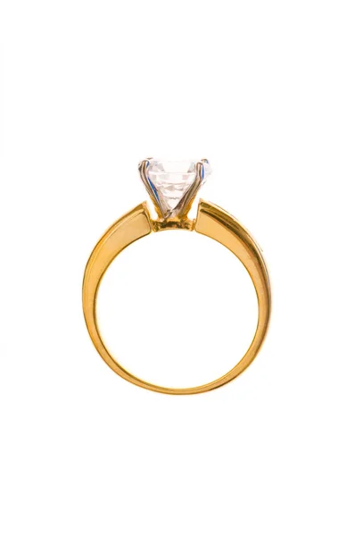 Gouden Ring Geïsoleerd Witte Achtergrond — Stockfoto