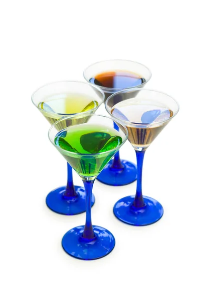 Verschiedene Cocktails Isoliert Auf Weißem Hintergrund — Stockfoto
