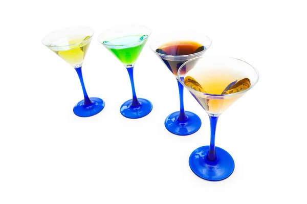 Various Cocktails Isolated White Background — Stock Photo, Image