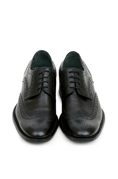Zapatos Negros Aislados Sobre Fondo Blanco — Foto de Stock