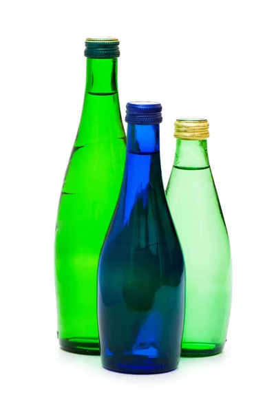 Бутылки Воды Изолированы Белом — стоковое фото