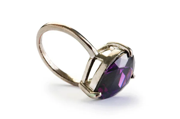 Smycken Ring Isolerat Den Vita Bakgrunden — Stockfoto