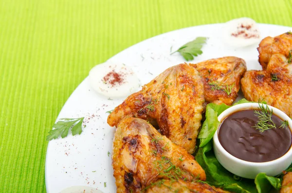 Alitas Pollo Plato — Foto de Stock