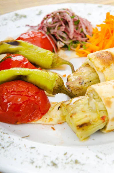 Légumes Grillés Servis Dans Assiette — Photo