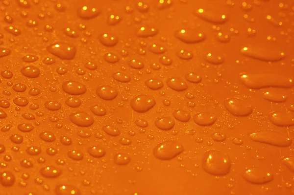 Orange Metal Surface Evenly Covered Water Drops — Stock Photo, Image