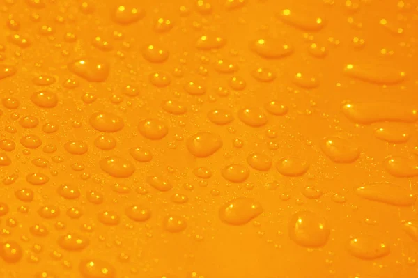 Orange Surface Water Drops Shallow Depth Field — Stock Photo, Image