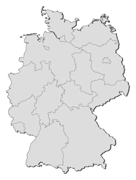 Mapa Político Alemanha Com Vários Estados — Fotografia de Stock
