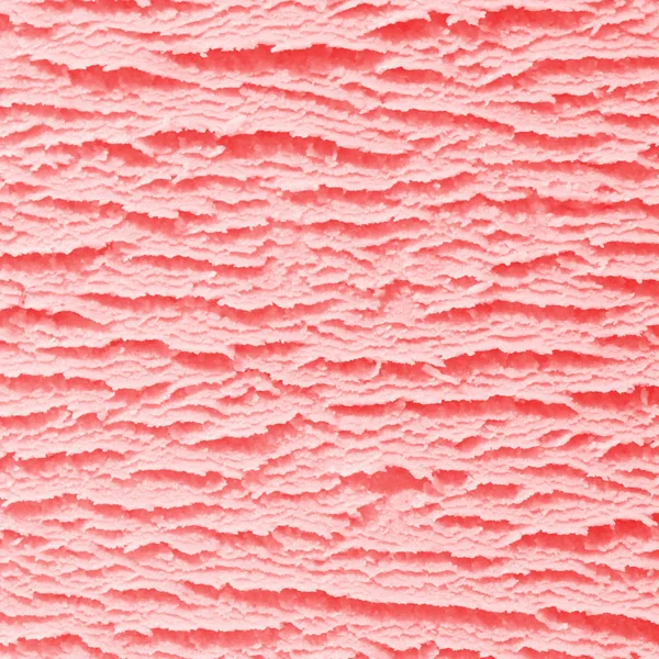 Macro Background Surface Texture Scoop Creamy Strawberry Icecream Square Format — Stock Photo, Image