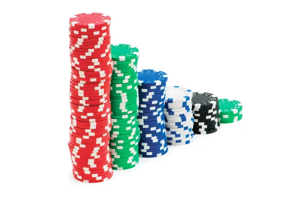 Casino Chips Isolated White Background — Stock Photo, Image