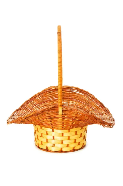 Woven Basket Isolated White Background — Stock Photo, Image