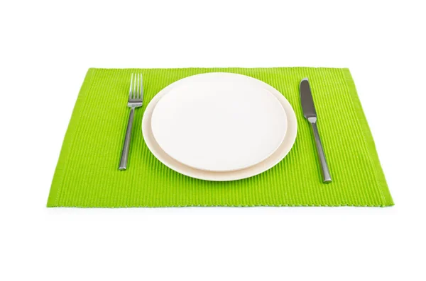 Essen Utensilien Teller Serviert — Stockfoto