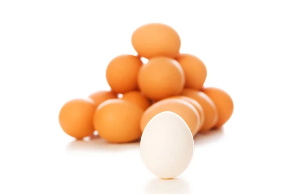 Πολλά Αυγά Λευκό Ρηχό Βάθος Πεδίου — Φωτογραφία Αρχείου