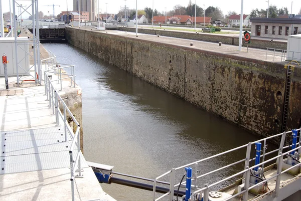 Serratura Sul Canale Albert Situato Wijnegem Vicino Anversa — Foto Stock