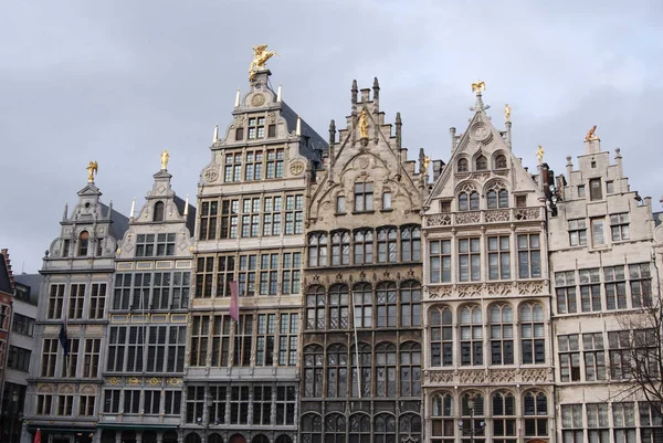 Historische Häuser Auf Dem Großen Marktplatz Antwerpen — Stockfoto