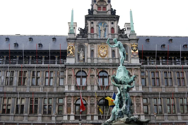 Historical Houses Grand Market Place Antwerp — Stock Photo, Image