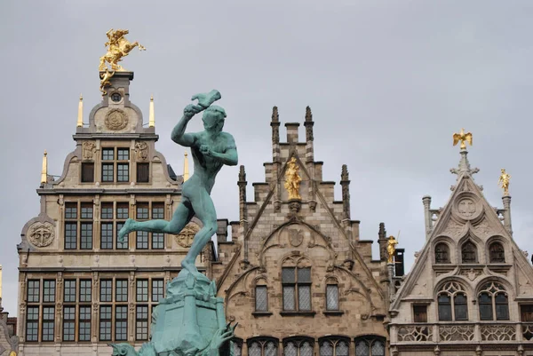 Historiska Hus Den Stora Marknaden Antwerpen — Stockfoto