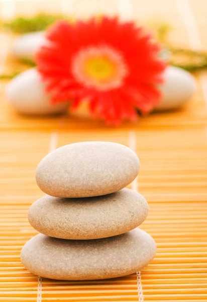Stack Spa Pebbles Flower Background Royalty Free Stock Images