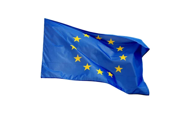 Elszigetelt Európai Lobogó Vágási Úttal — Stock Fotó