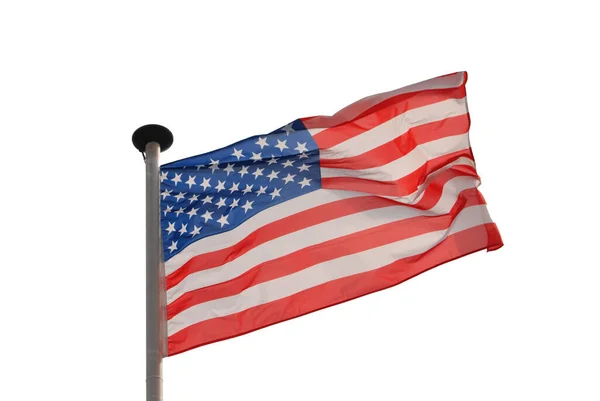 Bandera Americana Aislada Con Carril Popa —  Fotos de Stock