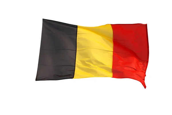 Drapeau Belge Isolé Avec Chemin Coupe Noir Jaune Rouge — Photo