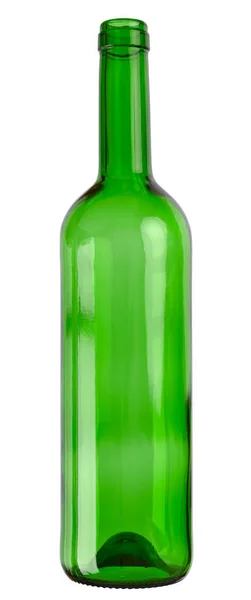 Empty Wine Glass Bottle Isolated White Background Images Stitched Original — Stock Photo, Image