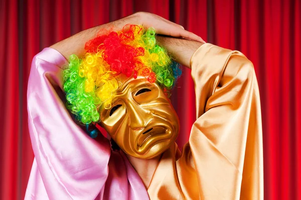 Concepto Teatro Con Actor Enmascarado — Foto de Stock