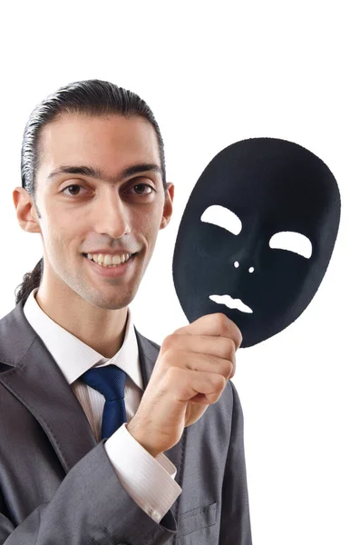 Conceito Espionagem Industrial Com Empresário Mascarado — Fotografia de Stock