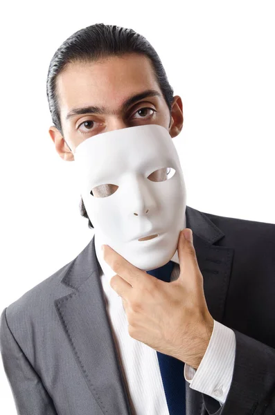 Industrial Espionage Concept Masked Businessman — Stock Photo, Image