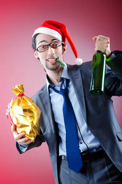 Пьяный Бизнесмен После Рождественской Вечеринки Офисе — стоковое фото