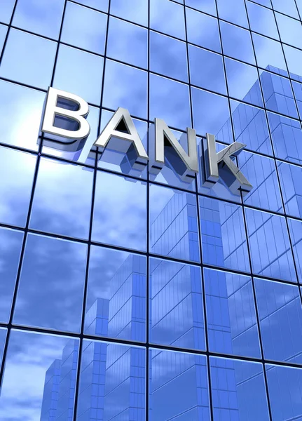 Spiegelfassade Blue Bank Concept Vertically — Stock Photo, Image