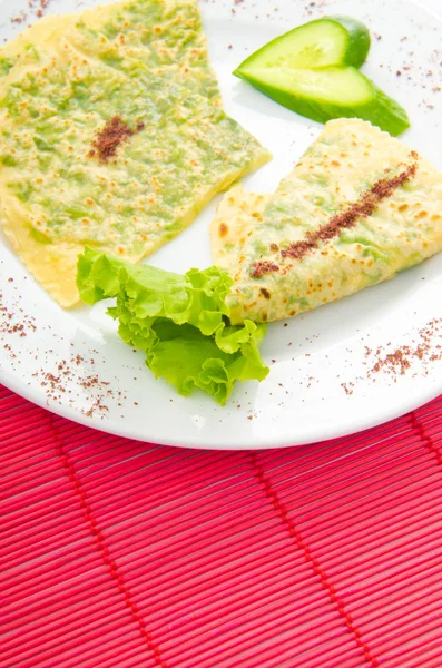 Pancake Herbs Plate — Stock Photo, Image