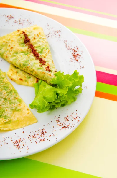 Pancake Herbs Plate — Stock Photo, Image