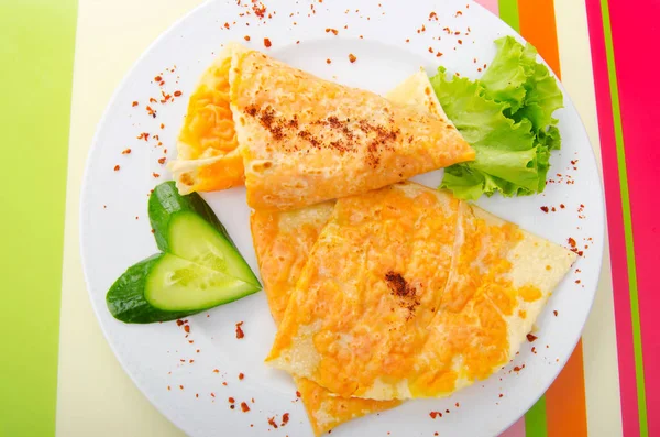 Pumpkin Stuffed Panckes Plate — Stock Photo, Image