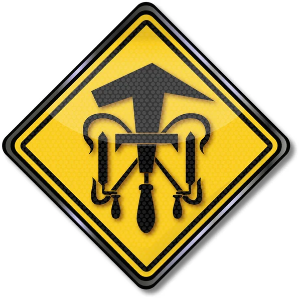 道路三角形中的示警标志 — 图库照片