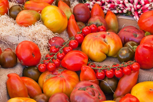 Rote Reife Tomaten Aus Nächster Nähe — Stockfoto