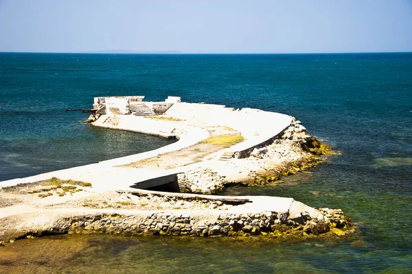 Oude Verwaarloosde Pier Zee Turkije — Stockfoto
